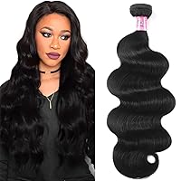 UNice Hair Brazilian Body Wave Human Hair 1 Bundle 30 inch 100% Unprocessed Virgin Human Hair Weave Extensions Natural Black Color Can be Dyed and Bleached