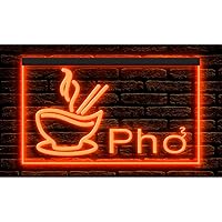 110125 Pho Vietnamese Vietnam Noodles Cafe Restaurant Open Display LED Light Neon Sign (21.5