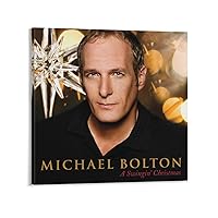HRTLSS Michael Bolton A Swingin’ Christmas Canvas Poster Decorative Painting Wall Art Living Room Posters Bedroom Painting Frame-style12x12inch(30x30cm)
