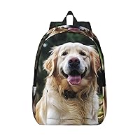 Canvas Backpack for Men Women Laptop Backpack Funny Golden Retriever Travel Rucksack Lightweight Canvas Daypack