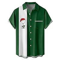 Men's St Patricks Day Shirt: Funny Green Clover Saint Pattys Day Shirts Short Sleeve Button Down Shirt