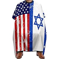 American Israel Flag Barber Cape for Adults Professional Salon Hair Cutting Cape Hairdresser Apron