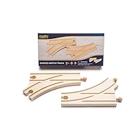 Wooden Curved Switch Tracks, Compatible with Thomas & Friends, Brio, Major Brand Wooden Railway, 2Pcs