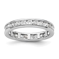 14k White Gold Polished Size 4.5 Channel set 1 Carat Diamond Eternity Band Jewelry Gifts for Women