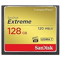 SanDisk Extreme 128GB CompactFlash Memory Card UDMA 7 Speed Up To 120MB/s- SDCFXS-128G-X46