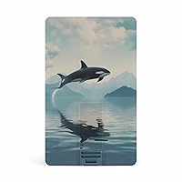 Killer Whale Orca USB Flash Drive Personalized Credit Bank Card Memory Stick Storage Drive 64G