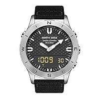 CakCity Men's Analog Digital Watch Sport Watches for Men Tactical Training Military Compass Solid Watches with Nylon Band Multifunction Waterproof Altimeter Watches