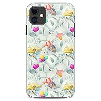 TPU Case Compatible with iPhone 15 14 13 12 11 Pro Max Plus Mini Xs Xr X 8+ 7 6 5 SE Kids Kawaii Soft Slim fit Design Flexible Lightweight Animal Print Silicone Round Elephant Clear Cartoon