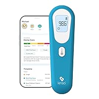 QuickScan Smart Thermometer - No-Touch, Contactless Digital Forehead Thermometer for Babies, Kids, Adults - Works with a Smartphone App to Track Family Health & Offer Symptom Advice