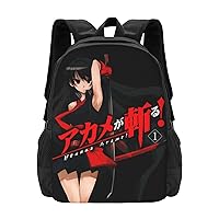 Anime Akame Ga Kill Akame Backpack Cartoon Large Capacity Backpacks Laptop Backpack Lightweight Canvas Shoulder bag Outdoor Travel 16-Inch Black