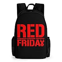 R.E.D Remember Everyone Deployed Red Friday Laptop Backpacks 16 Inch Travel Shoulder Bag Multipurpose Casual Hiking Daypack