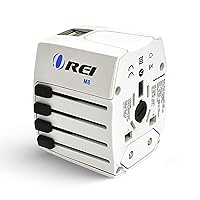 OREI World Travel Plug Adapter - 2 USB + 1 Universal Outlets - Slots for Europe, Asia, China, Japan, Africa - Perfect for Cell Phones, Tablets, Cameras and More