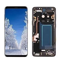SHOWGOOD Amoled for Samsung Galaxy S9 Display LCD with Frame G960 G960F for Galaxy S9 Plus G965 G965F LCD Display Touch Screen Digitizer Assembly (S9 Blue Frame)