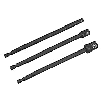 uxcell Impact Grade Socket Adapter Set, 5.9 inches (150 mm) Expansion Bit, 0.2 inch (6 mm), Hex Shank for 0.24 inch (9.5 mm), 0.5 inch (13 mm) Drive, Turn Power Drill into High Speed Nut Driver