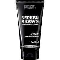 Redken Brews Holding Gel For Men | Men's Hair Gel | Medium Hold Styling | Medium Shine | Flake-Free, No Crunch Styling | For All Hair Types, Great For Curly Hair |5.0 Fl. Oz