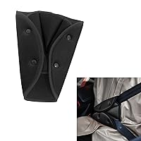 2 PCS Children's Seat Belt, Car Seat Belt Triangle Shoulder Cover, Triangle Fixed Device, Children's Safety Defense Neck Fixing Sleeve, Suitable for Most Cars (Black)