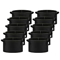 iPower 20-Gallon 10-PCS Thickened Grow Bag Nonwoven Fabric Pots with Handles Heavy Duty Aeration Container for Garden and Planting Vegetable Flowers, Black with Green Stitch Sewing
