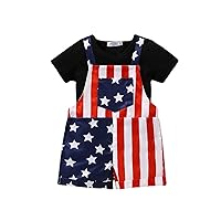 Toddler Boy Shirt with Tie Toddler Boys Girls Independence Day Short Sleeve T Shirt Tops and 6 Month (Black, 2-3 Years)