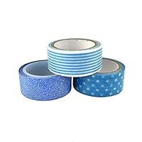 Homeford Arts & Craft Design and Glitter Tape, 3-Piece (Blue)