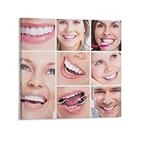 Posters Room Poster Teeth Whitening Dental Hospital Office Home Decoration Wall Art Canvas Painting Posters And Prints Wall Art Pictures for Living Room Bedroom Decor 20x20inch(50x50cm) Frame-style