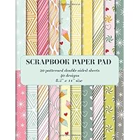 Scrapbook Paper Pad: 20 patterned double sided sheets. 8.5