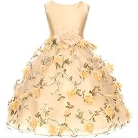 Flower Girl Dress Sleeveless Top 3D Print Chiffon Skirt