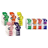 GU Energy Gel 24-Count Variety Pack and GU Energy Chews 12-Pack Variety Bundle with Amino Acids and Electrolytes