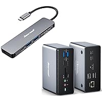 Hiearcool 7IN1 USB C Hub and 14IN1 Docking Station, USB C to HDMI Multi-Port Adapter Universal USB C/A Laptop Dock