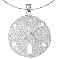 Silver Sand Dollar Necklace | Rhodium-plated 925 Silver Sand Dollar Pendant with 18