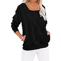 Akihoo Womens Casual Long Sleeve Tunic Tops Crew Neck Shirt Blouses