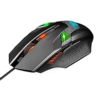 TECKNET RGB Gaming Mouse, RAPTOR Pro 10000dpi PC USB Mice with 8 Programmable Buttons,Chroma RGB Backlit,Comfortable Grip Ergonomic Optical Computer Wired Gaming Mice with Fire Button