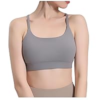 Womens Sports Bra Longline Wirefree Padded with Medium Support, Push Up Seamless Workout Yoga Activewear Tank Tops