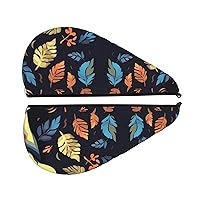 Colorful Elephant and Leaf Print Hair Towel Wrap Super Absorbent Microfiber Hair Drying Towel Quick Dry Hair Turban for Curly Long Thick Hair
