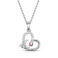 I Love you always and forever Pendant Birthstone Necklace Dancing Birthday Gift for Women Girl