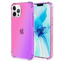 Bonitec Compatible with iPhone 14 Pro Max Case Gradient Case for Women Girls Slim Fit Clear Soft TPU Bumper Cushion Shockproof Protective Cover Case for iPhone 14 Pro Max, Pink Teal