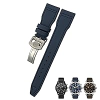 20mm 21mm 22mm Nylon Calfskin Watchband Fit For IWC Big Pilot IW377714 Mark18 SPITFIRE Nylon Real Leather Strap