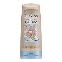 Jergens Natural Glow In-shower Lotion, for Fair to Medium Skin Tone, Wet Skin, Sunless Tanner Locks in Hydration for Gradual, Flawless Color, 7.5 Ounce