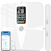 Scales for Body Weight and Fat, Lepulse 8 Electrode Smart Body Fat Scale, Large Display BMI Digital Weight Scales Accurate Bathroom Scale with Report, Full Body Composition Analyzer, Muscle, Water