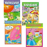 4 PACK Have fun learning multiplication and division with stickers and scratching.