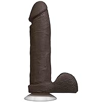 Doc Johnson The Realistic Dildo - 8 Inch ULTRASKYN Dildo with Removable Vac-U-Lock Suction Cup - F-Machine and Harness Compatible Dildo - for Adults Only, Chocolate