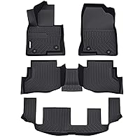 JDMON All Weather Floor Mats Compatible with 2016-2023 Mazda CX-9 (7-Seater Models with 2nd Row Bench Seat), Custom Fit Floor Liner 3 Row Full Set Black