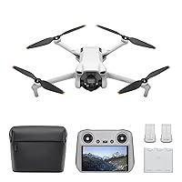 DJI Mini 3 Fly More Combo (DJI RC), Lightweight 3x Mechanical Gimbal Mini Camera Drone with 4K HDR Video, 3 batteries for 114-min Flight Time, Vertical Shooting, 32800ft (10km) Video Transmission