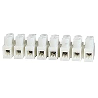 ASI MY8HW-1.2-8.0-8P Euro Style Terminal Strip Panel Mount, 8 Position, 8 mm Pitch, 20 Amp, 600V, 20 - 12 AWG, White Nylon, Horizontal Wire Entry (Pack of 25)