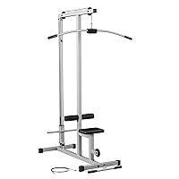 Powerline by Body-Solid (PLM180X) LAT Pull Down Machine - Home Gym with High & Low Pulleys, Heavy Gauge Steel Construction, Includes LAT and Low Row Bars