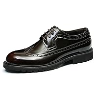 Comfort Fashion Genuine Leather Oxfords Longwing Brogues Derby Dress Formal Shoes for Men
