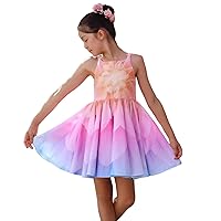 Toddler Girls Sleeveless Floral Prints Princess Dress Dance Party Dresses Clothes 3X Denim Dress