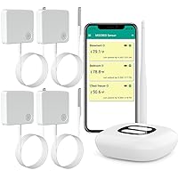 WiFi Thermometer Freezer Alarm, Email Alert, App Notification, Data Record Export, No Subscription Fee, Remote Wireless Temperature Sensor for Refrigerator, Freezer, Hot Tub (4 Pack)