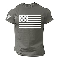 Summer T-Shirts for Men American Flag Short Sleeve Workout Graphic Tees 2024 Casual Crewneck 4th of July Patriotic Shirts