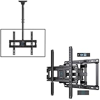 PERLESMITH Ceiling TV Mount for 26-65 inch Flat Screen Displays & PSMFK9 TV Wall Mount Full Motion for 32-65 Inch Flat Curved Screen TVs