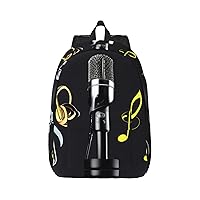 Microphone with Music Notes Stylish And Versatile Casual Backpack,For Meet Your Various Needs.Travel,Computer Backpack For Men